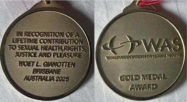 Woet Gianotten WAS Gold Medal front back